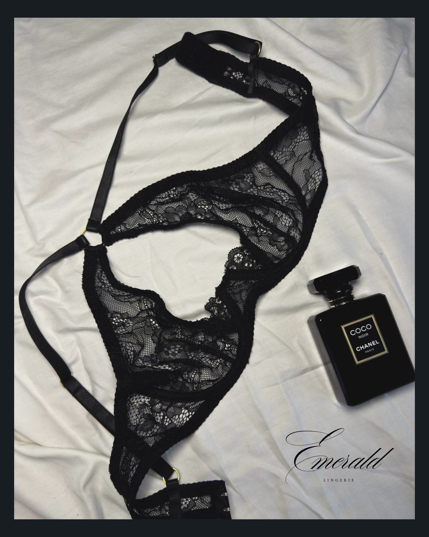 MONA black bra ()- Emerald Lingerie