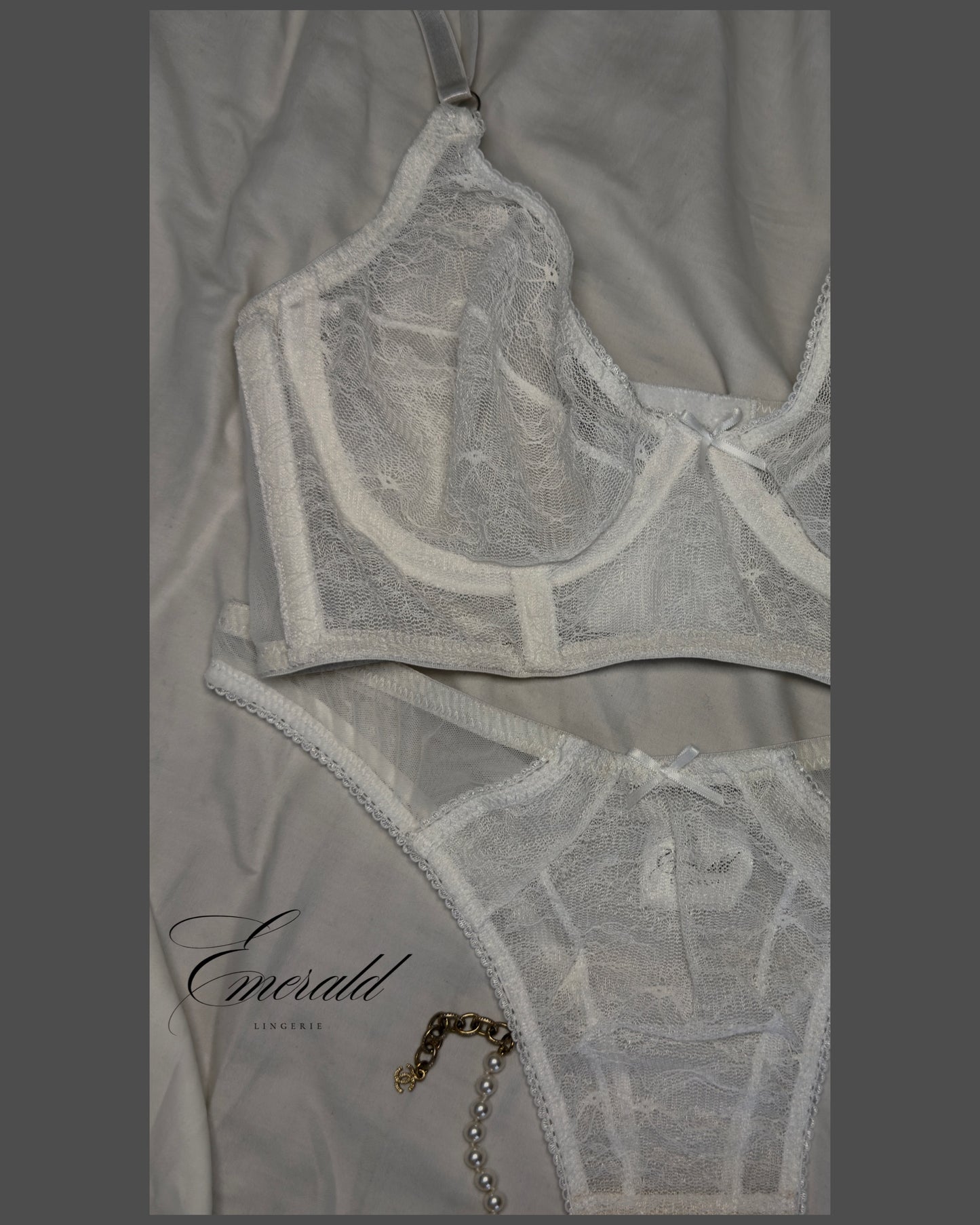 ELLA white bustier ()- Emerald Lingerie